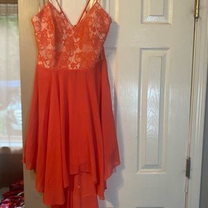 Beautiful shimmering glitter strappy back high low dress